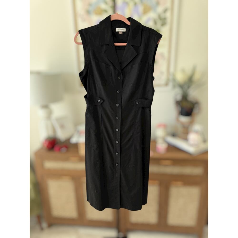 Calvin Klein Collared Button Down Sleeveless Shir… - image 4